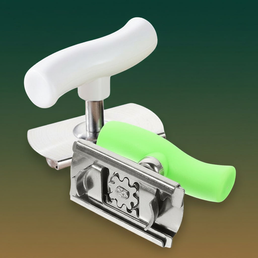 2 Counts Stainless Steel Jar Opener for Easy Opening, Vibrant White & Green Color Combo - Compact Can Opener for Elderly