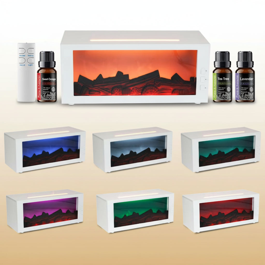 300Ml Auto Shut-Off Diffuser with Remote, 7 LED Colors, Timer, and 3 Essential Oils for Bedroom Aromatherapy