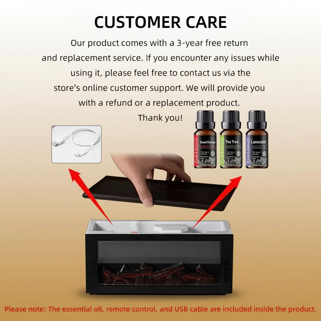 300Ml Auto Shut-Off Diffuser with Remote, 7 LED Colors, Timer, and 3 Essential Oils for Bedroom Aromatherapy