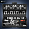 46/53Pcs 1/4 Inch Drive Socket Ratchet Wrench Set, with Bit Socket Set Metric and Extension Bar for Auto Repairing and Household, with Storage Case,Gift for Man,Husband,Springtok Tool Box Hardware