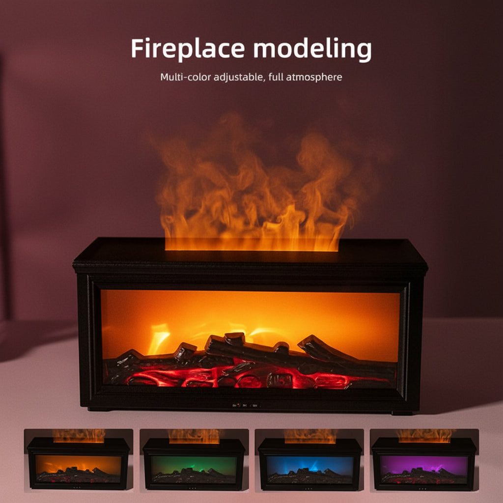 7 Colors of Essential Oil Fireplace Diffuser Mini Flame Aromatherapy Fireplace Humidifier Aromatherapy Oil Diffuser