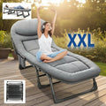 71-79 Inch Portable Folding Camping Bed with Adjustable Backrest, Heavy-Duty Frame, Suitable for Sleeping, Travel, Office, Indoor and Outdoor Use, Strong Load-Bearing Capacity