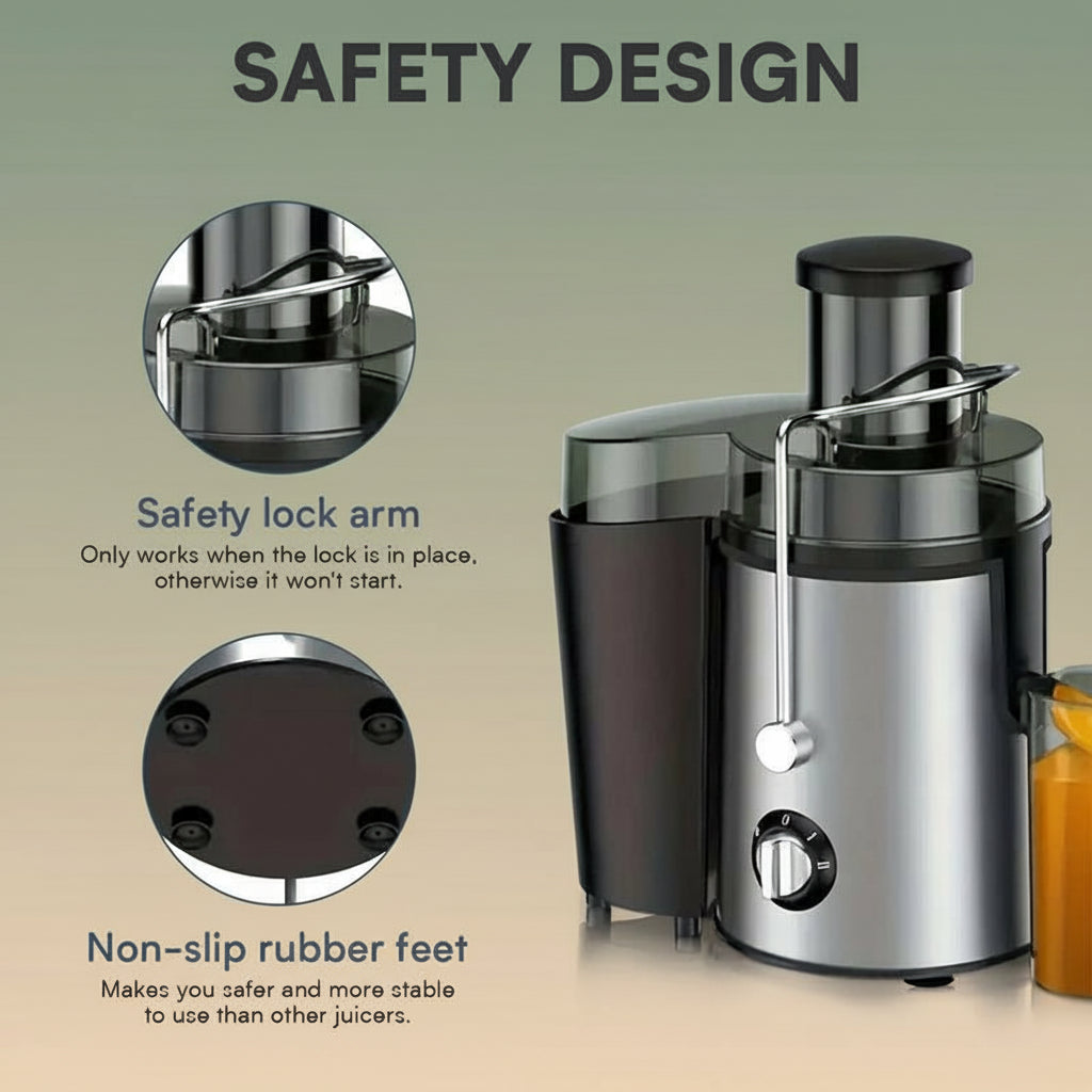800W Multifunctional Centrifugal Juicer with Residue & Juice Separation Compact Design Efficient Juice Extraction Durable Structure for Fruits & Vegetables Ninja Chef Slow Masticating Cold Press