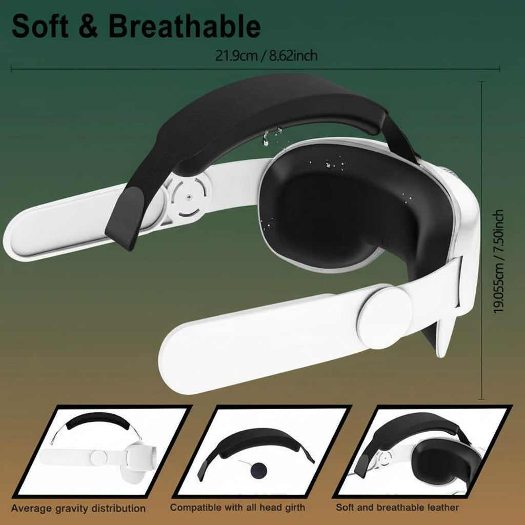 Adjustable VR Headband, 1 Count Replacement VR Head Strap, Soft Breathable VR Headband for Oculus Quest 2 Meta Quest 2, VR Accessories (Headband Only), VR Stock Accessory