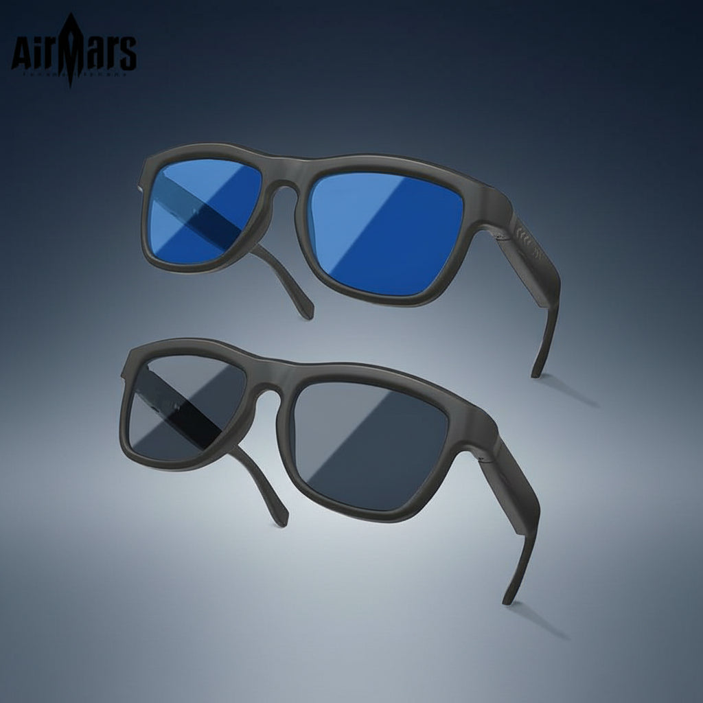 Airmars GV90AI Smart AI Translation Glasses with Bluetooth Headphones, Sliding Dimming & Color Changing Lenses, UV Protection, One-Touch Multi-Function Control, Easy-To-Use Wearable