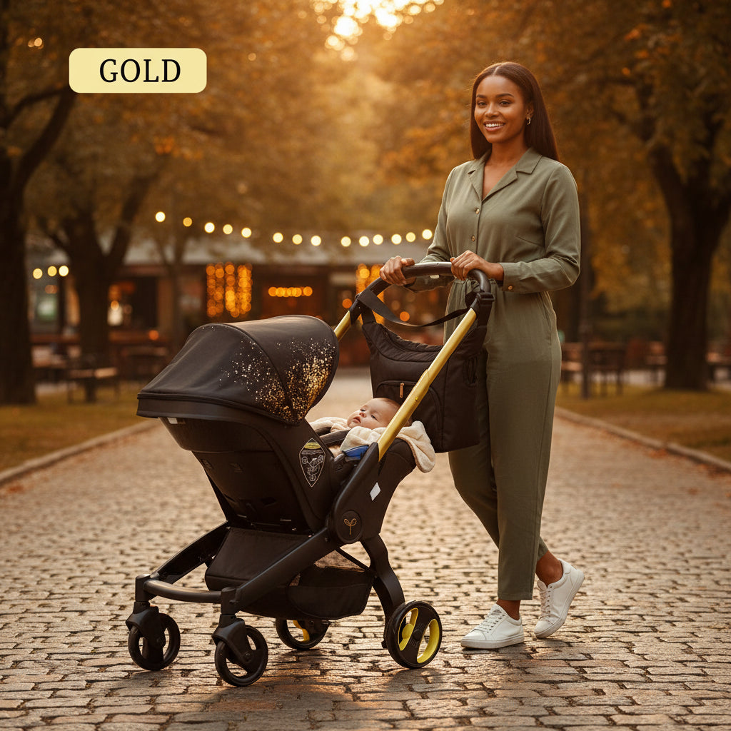 Baby Stroller with Free Bag ,Newborn Stroller,Foldable Stroller Legs,Equipped with Chest Clip,One-Click Contraction Function,Alloy Metal Material,4-Wheel Travel Toddler Stroller