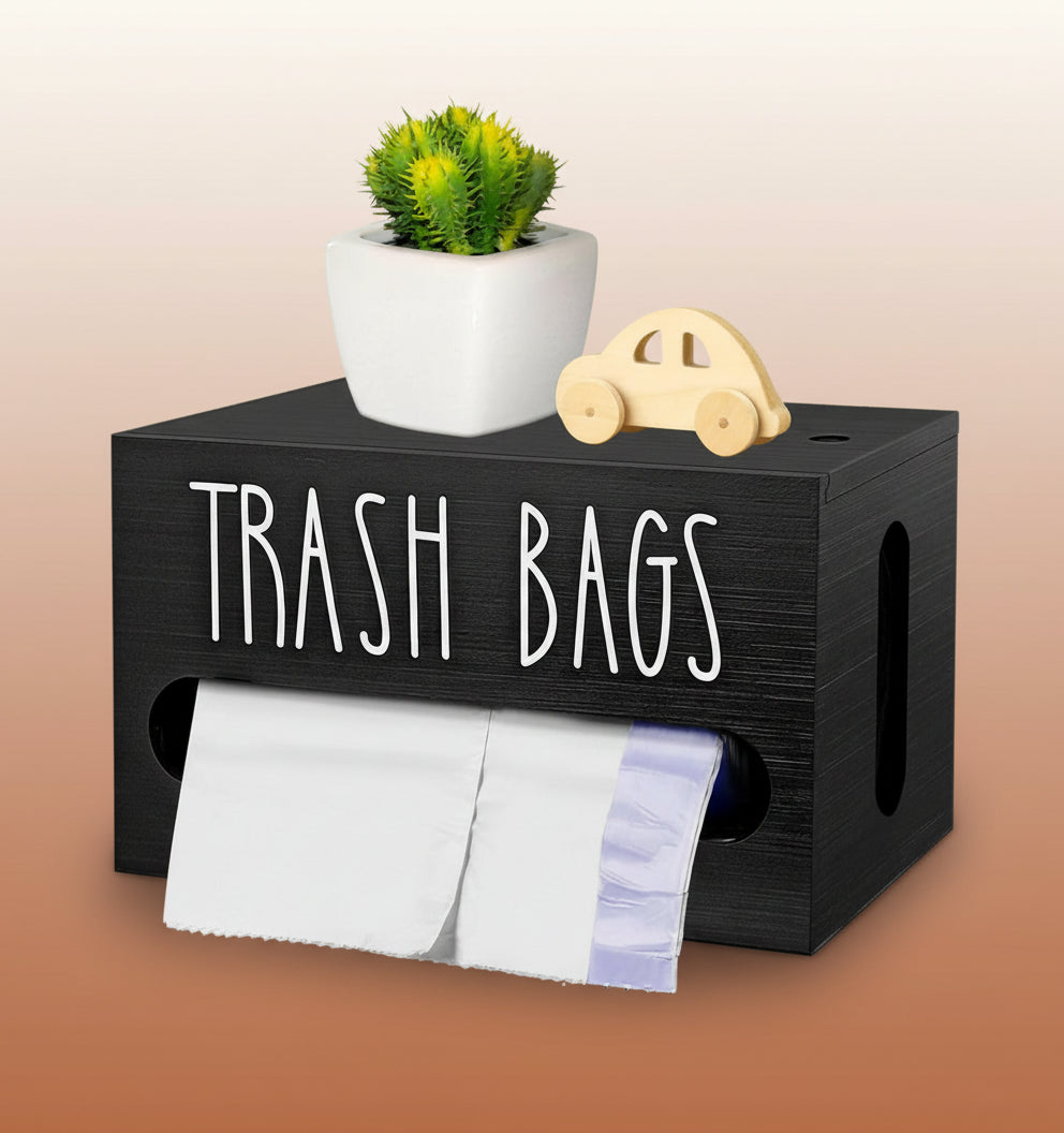Bag Saver - Extra Large 2 in 1 Plastic Bag Holder,Durable Grocery Bag Storage, Hanging Trash Bag Dispenser Roll Organizer for Home Kitchen,Multi-Purpose for Daily,Wall Mount Cabinet Wood Bathroom Toilet Paper Holder Dust Bin