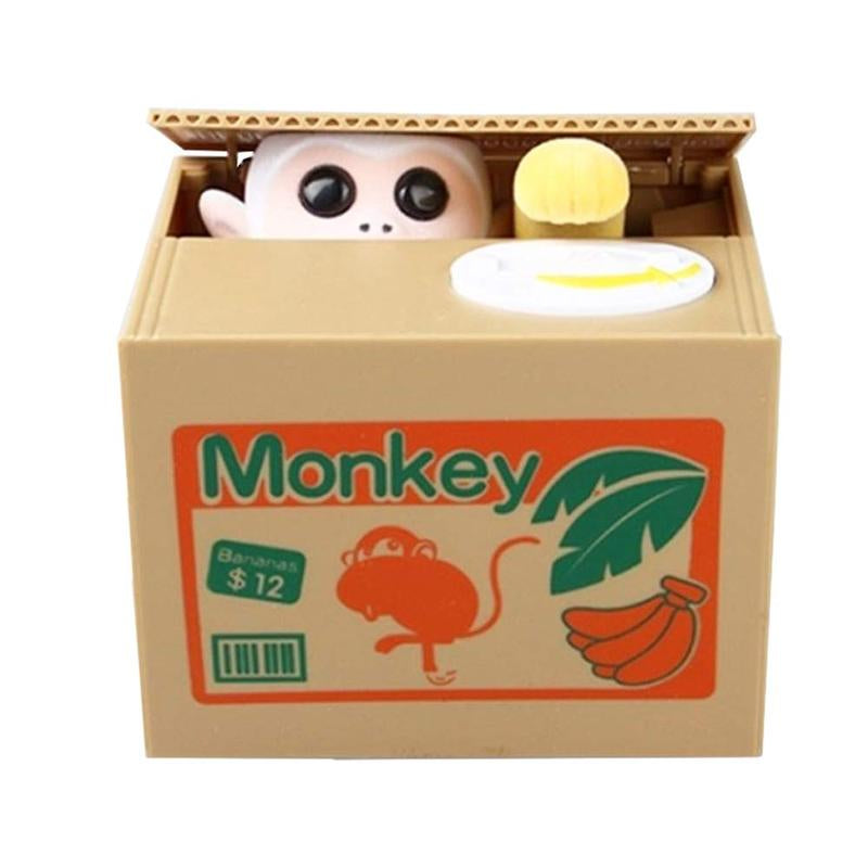 Barelove Kids Piggy Bank, ATM Coin Cash Money Counter Saving Can, Stealing Cute Mokey Electronic Smart Voice Prompt Piggy Bank Safe Locks, Great Gift Fot Boys & Girls