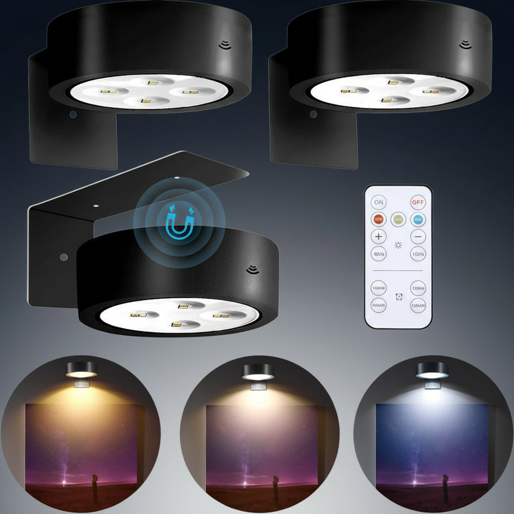 Battery Required Wall Mounted Light with 3 Lighting Modes, Wireless Magnetic Painting Light with Remote Control, Novelty Lighting for Home Decor, Multifunctional Ambient Lights #TOP PICKS