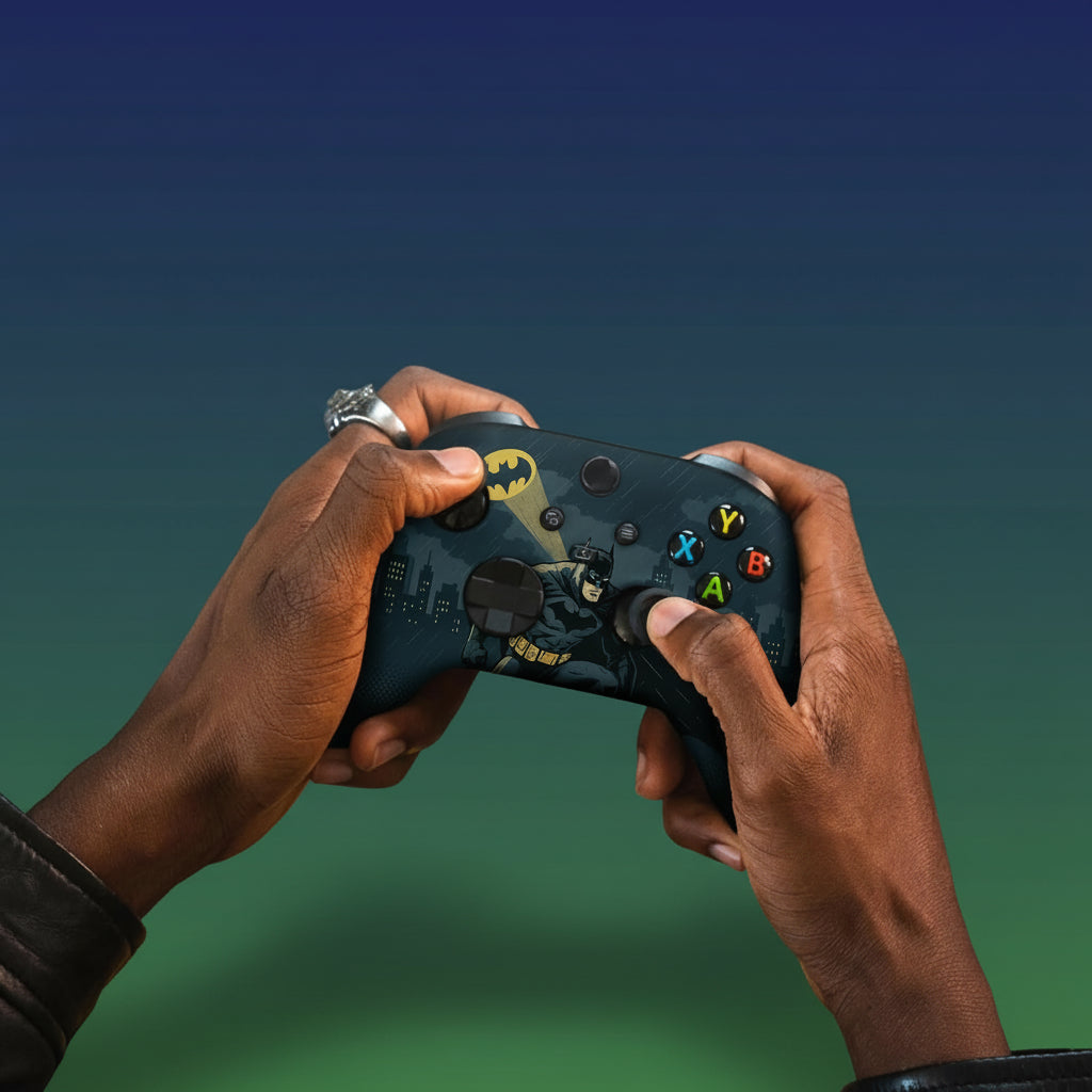 Battman Gottham Guarrdian Custom X-Box Controller Wireless Compatible with X-Box One/Series X/S Customized in USA with Permanent HYDRO-DIP Printing (NOT JUST a SKIN) (MODDED)