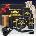 Beard Growth Kit - TILLARE Beard Grooming Kit with Beard Growth Oil, Balm, Comb, Massager, Christmas & Birthday Gifts for Men Husband Dad Boyfriend