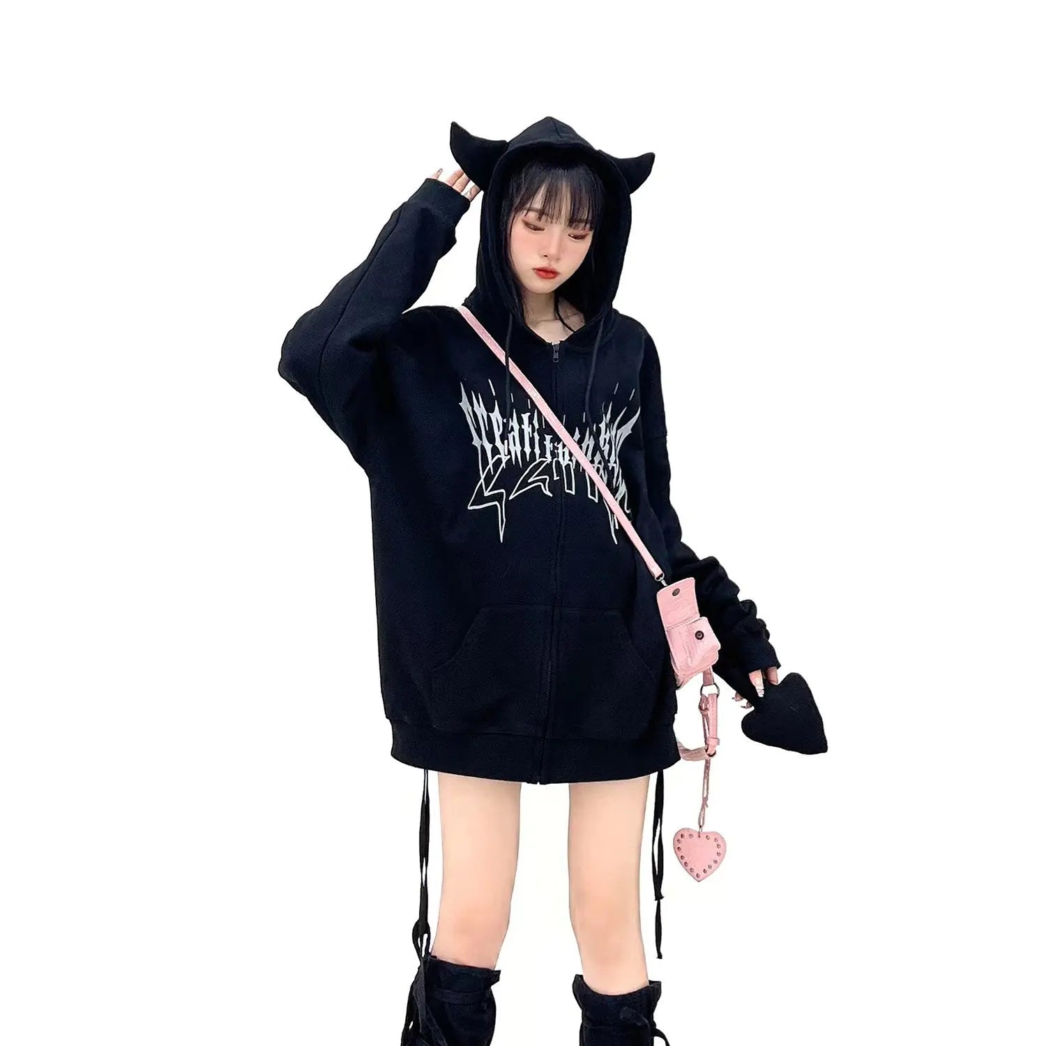 American Spice Girl Loose Fit Printed Sweater - # GIAA23510006