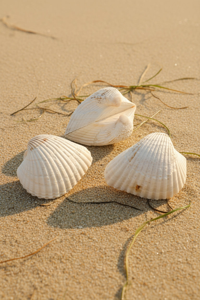 White Ark Clam Shell Pairs (Telligarca Granosa)
