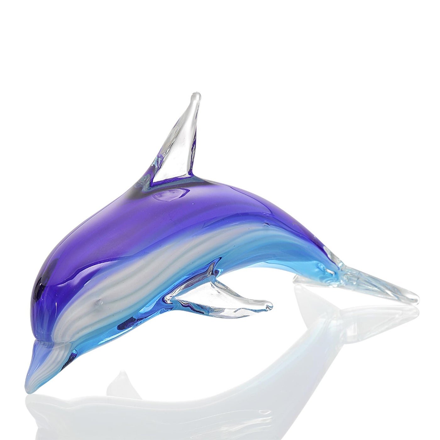 Art Glass Blue Layers Dolphin