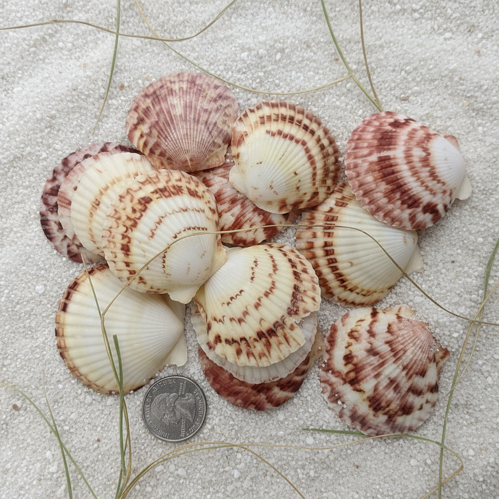 Atlantic Calico Scallop Shells (Argopectin Gibbus)