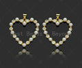 Gold Filled  Pearl Open Heart Shape Pendant,Necklace Bracelet Pendant,Sku#LD101