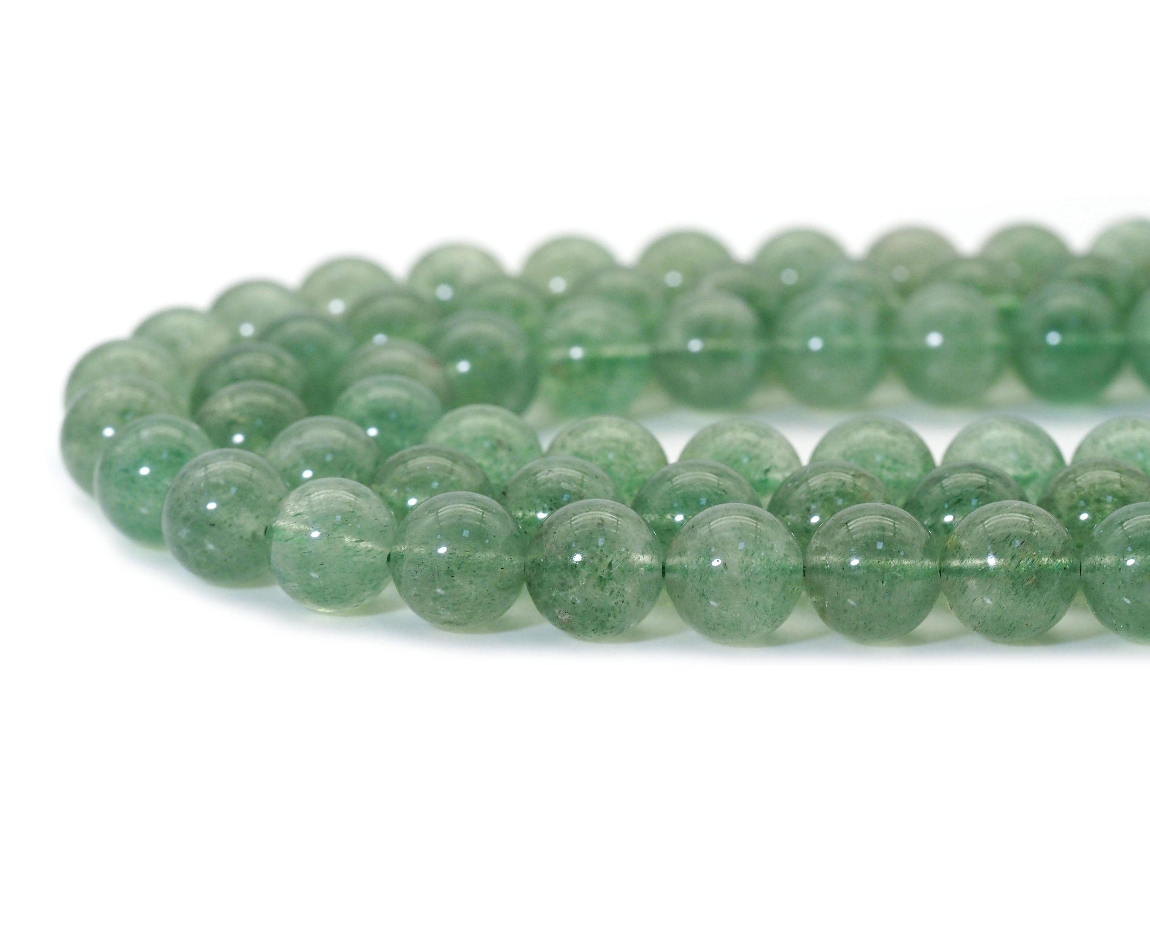 Genuine High Quality Green Strawberry Quartz Round Smooth Beads, 6mm/8mm/10mm, Sku#U1463