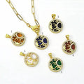 Paperclip chain necklace with stone pendant, Sku#LX36N