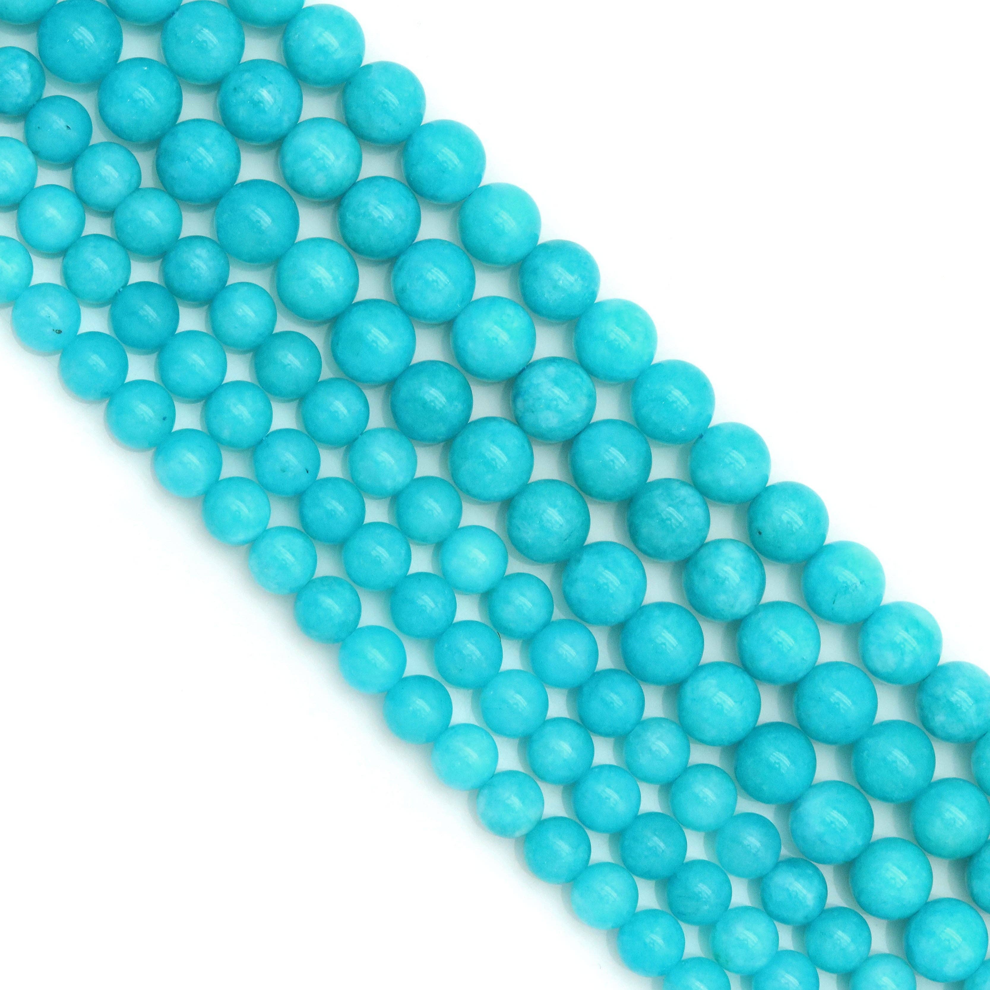 Amazonite Jade Round Smooth Beads, Sku#U1822