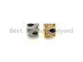 CZ Micro Pave Big Hole Drum Barrel space beads, Micro Pave B