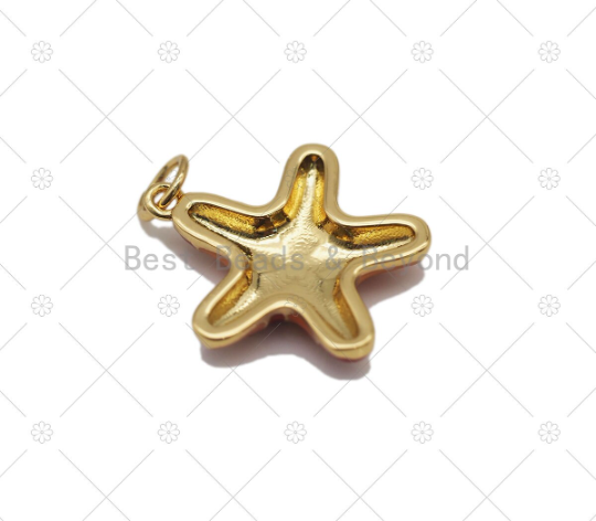 Colorful Enamel Five Point Star Shape Pendant,18K Gold Filled Star Charm, Necklace Bracelet Charm Pendant, Sku#Y559