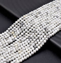 2mm/3mm Natural Faceted Round Howlite beads, Natural White G