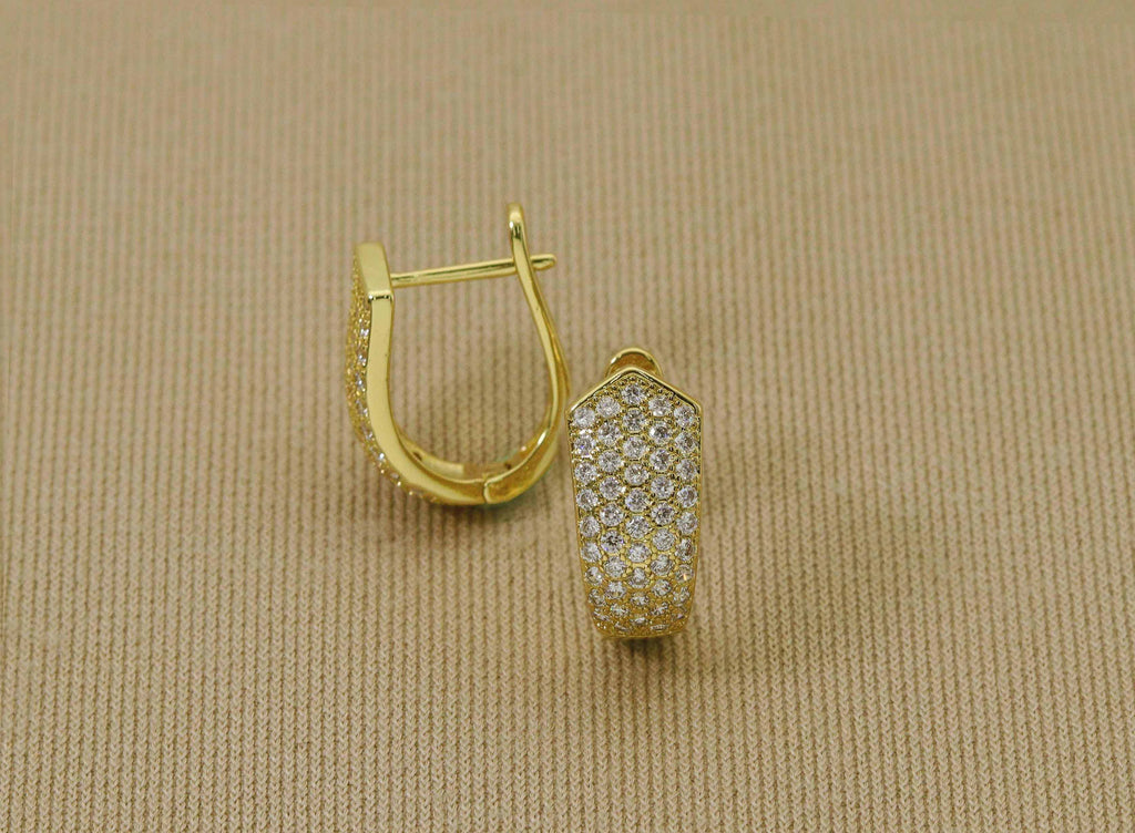 CZ Latch Back Thick Arrow Earrings,Sku#Y610