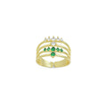 Clear Green CZ multi Lines Adjustable Ring, Sku#LD681
