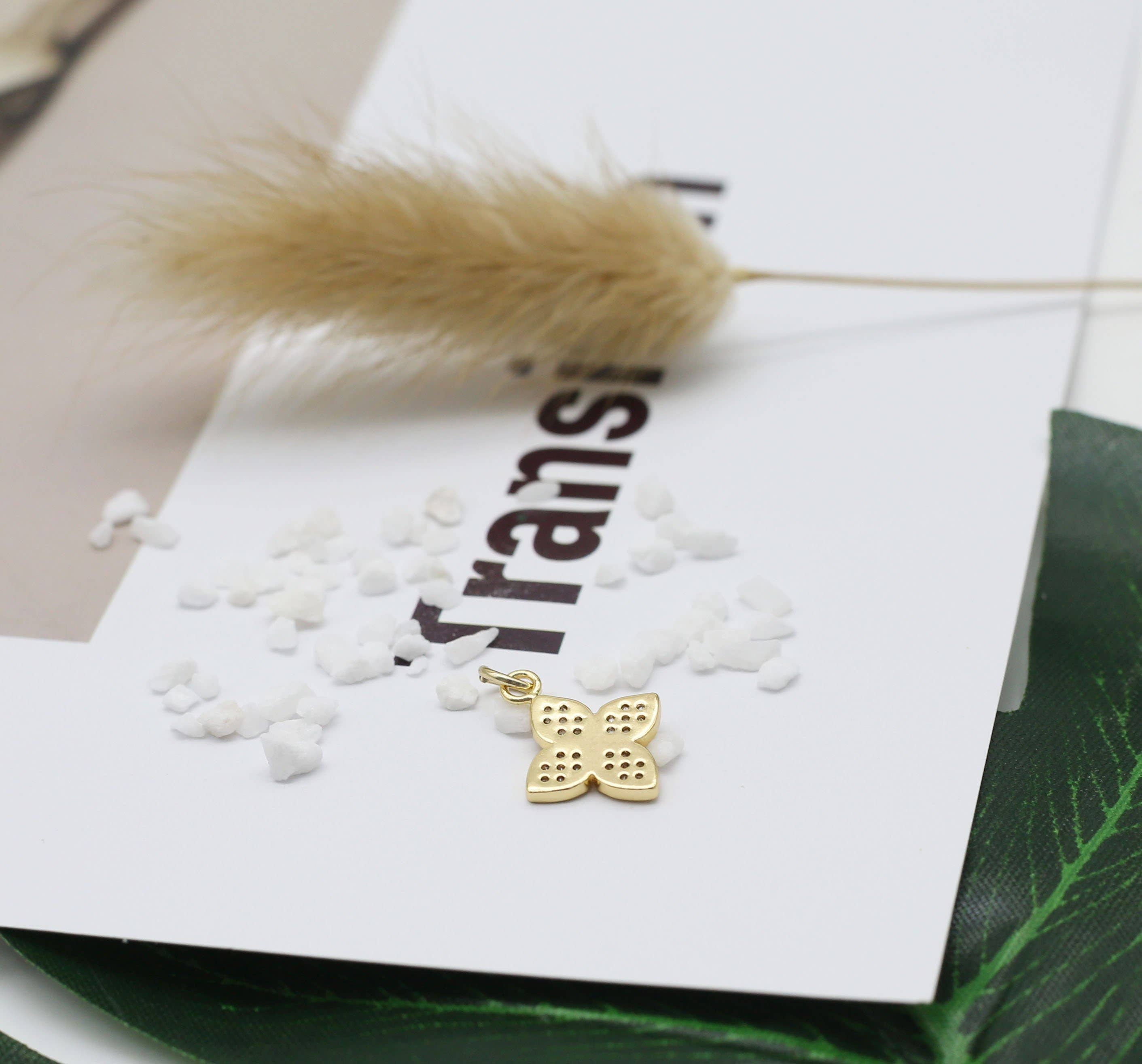 CZ Flower Charm, Sku#ZX57