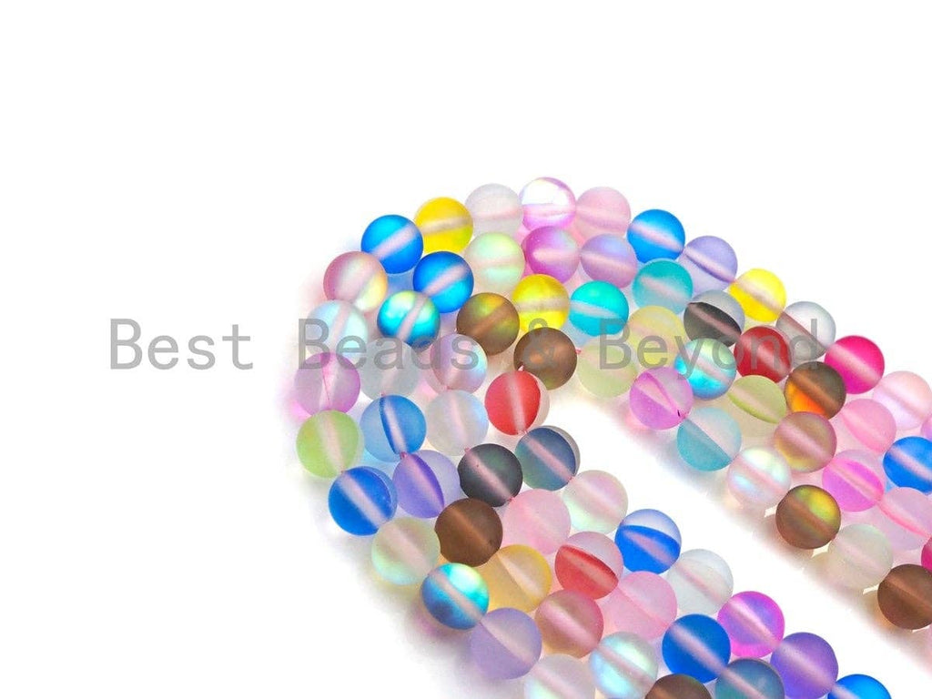 Matte Multicolor Spectrolite Aura Quartz , High Quality in Round 6mm/8mm/10mm/12mm, Manmade Crystal beads, 15.5inch strand, SKU#U824