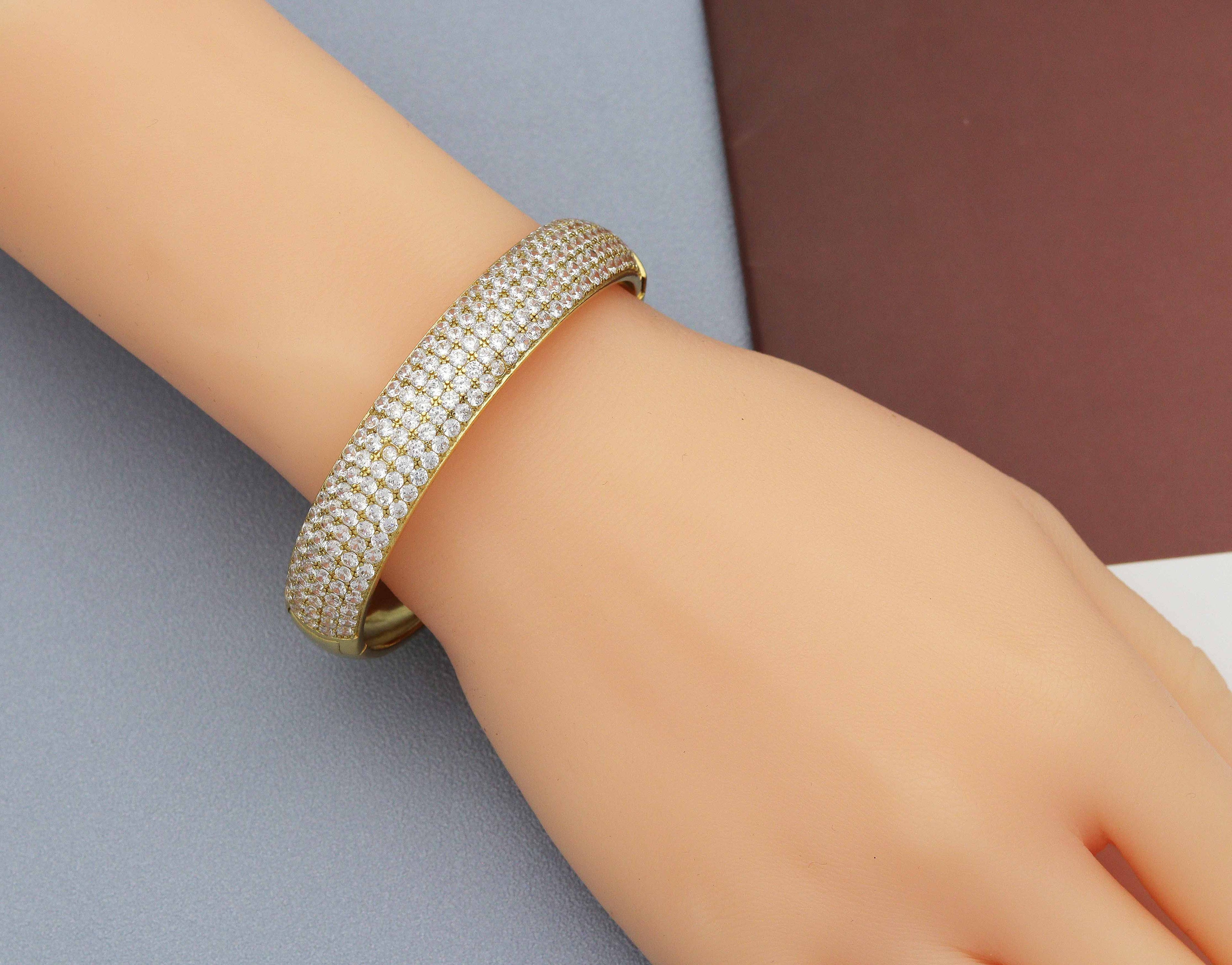 CZ Band Bangle Bracelet, Sku#B187C