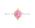 100% Natural Pink Shell Round Connector with Gold/Silver Plated edging, Pink Shell Connector, Sea Shell Jewelry, 10x15mm,SKU#Z281