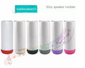 Lot de 20oz Gobelet Bluetooth à sublimation. Gobelets Musicaux avec Couvercle, Haut-parleur et Paille