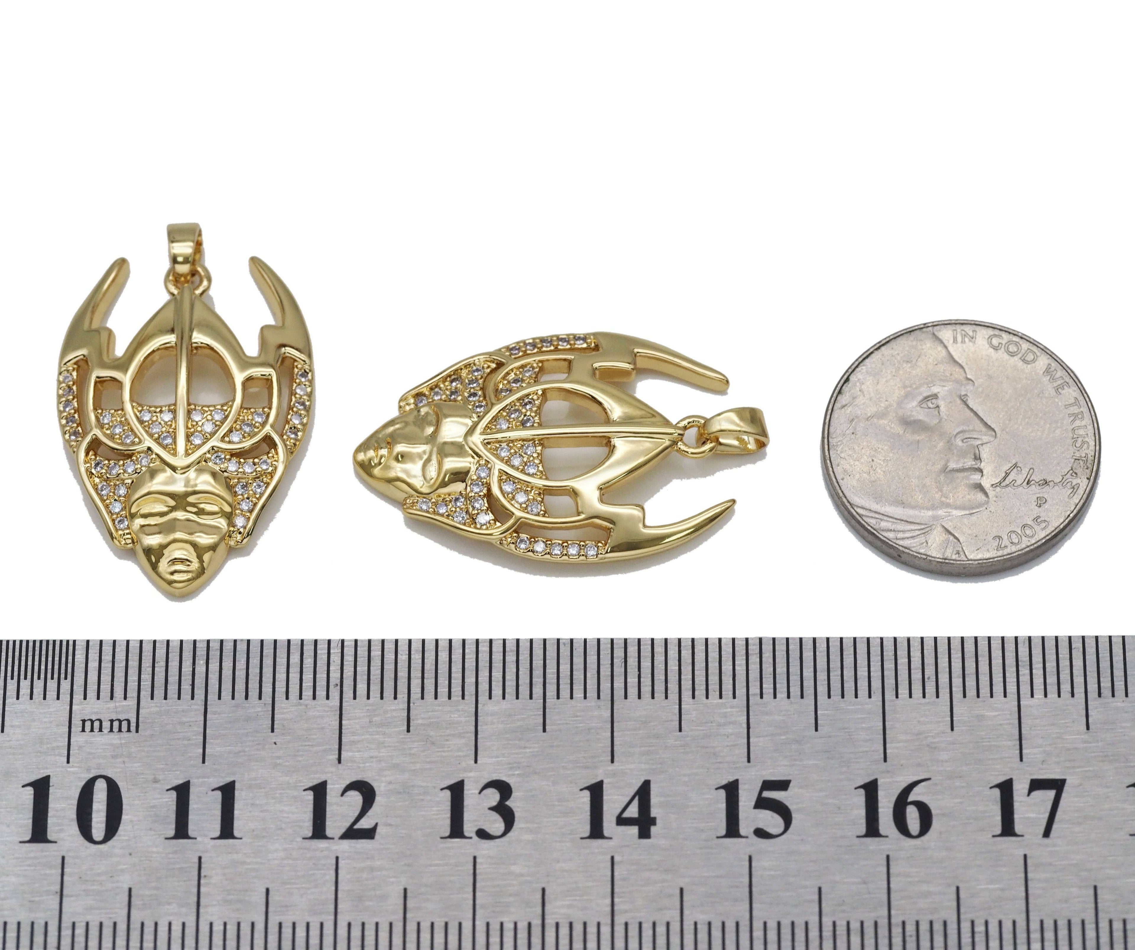 Gold Egyptian Mask Charm, Sku#LX94