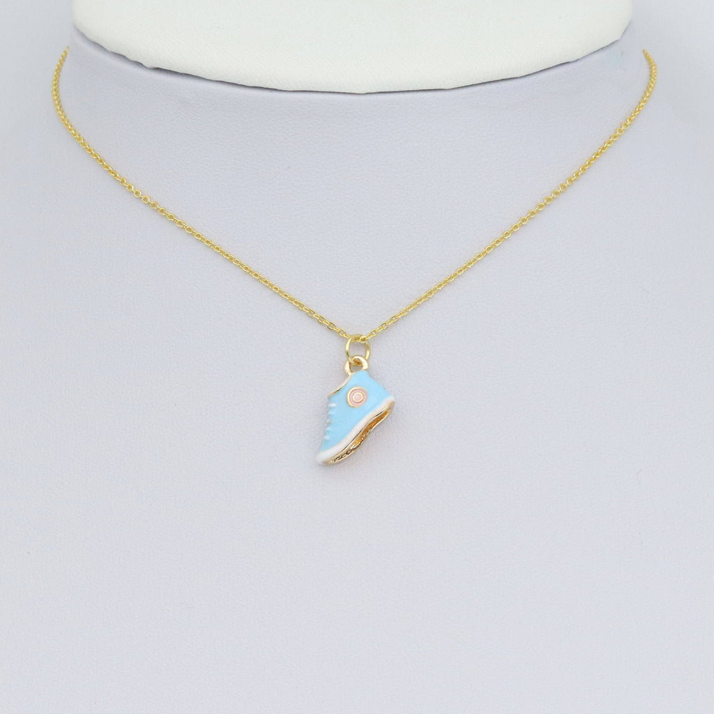 Blue Enamel  Shoe Charm Pendant, Sku#Y1017