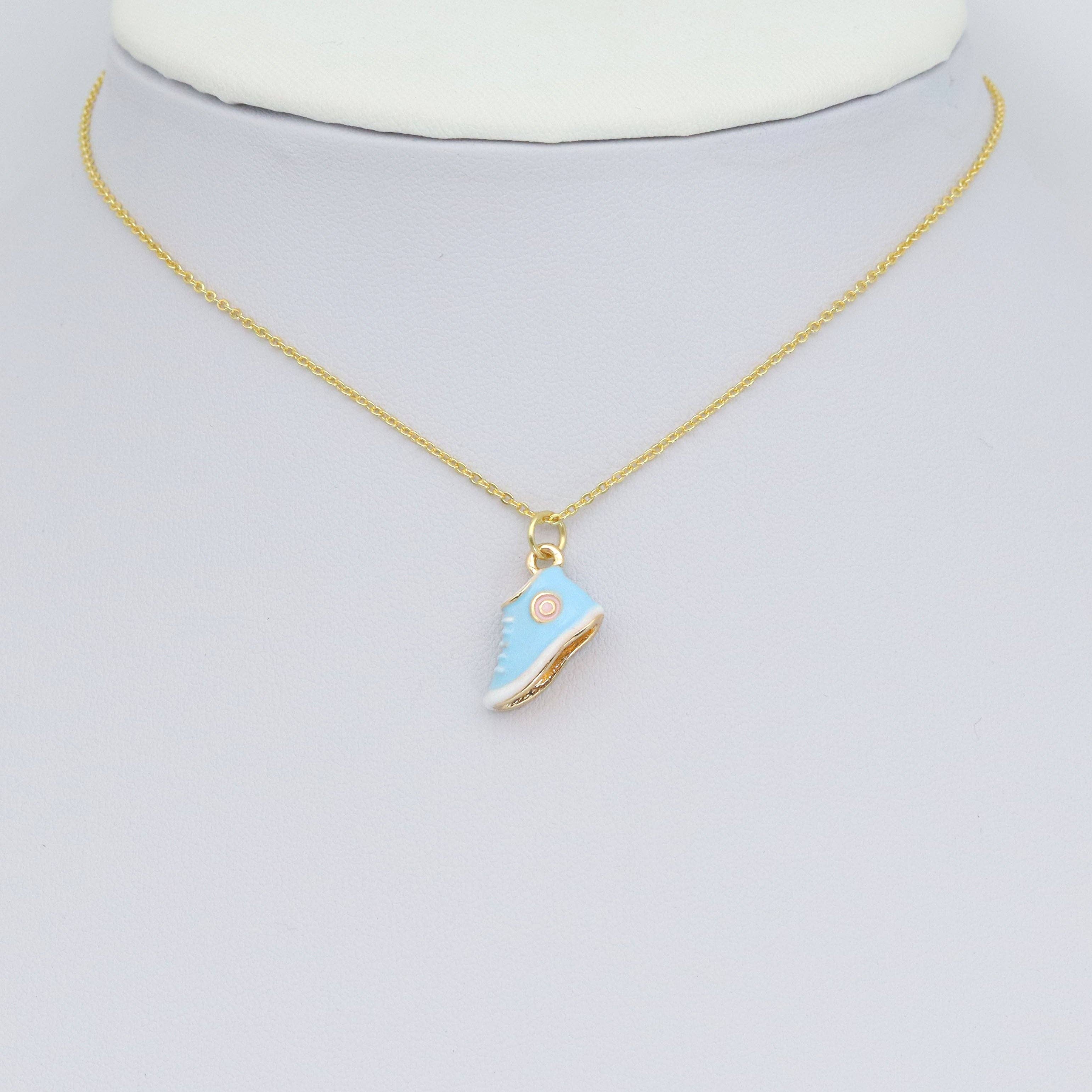 Blue Enamel  Shoe Charm Pendant, Sku#Y1017