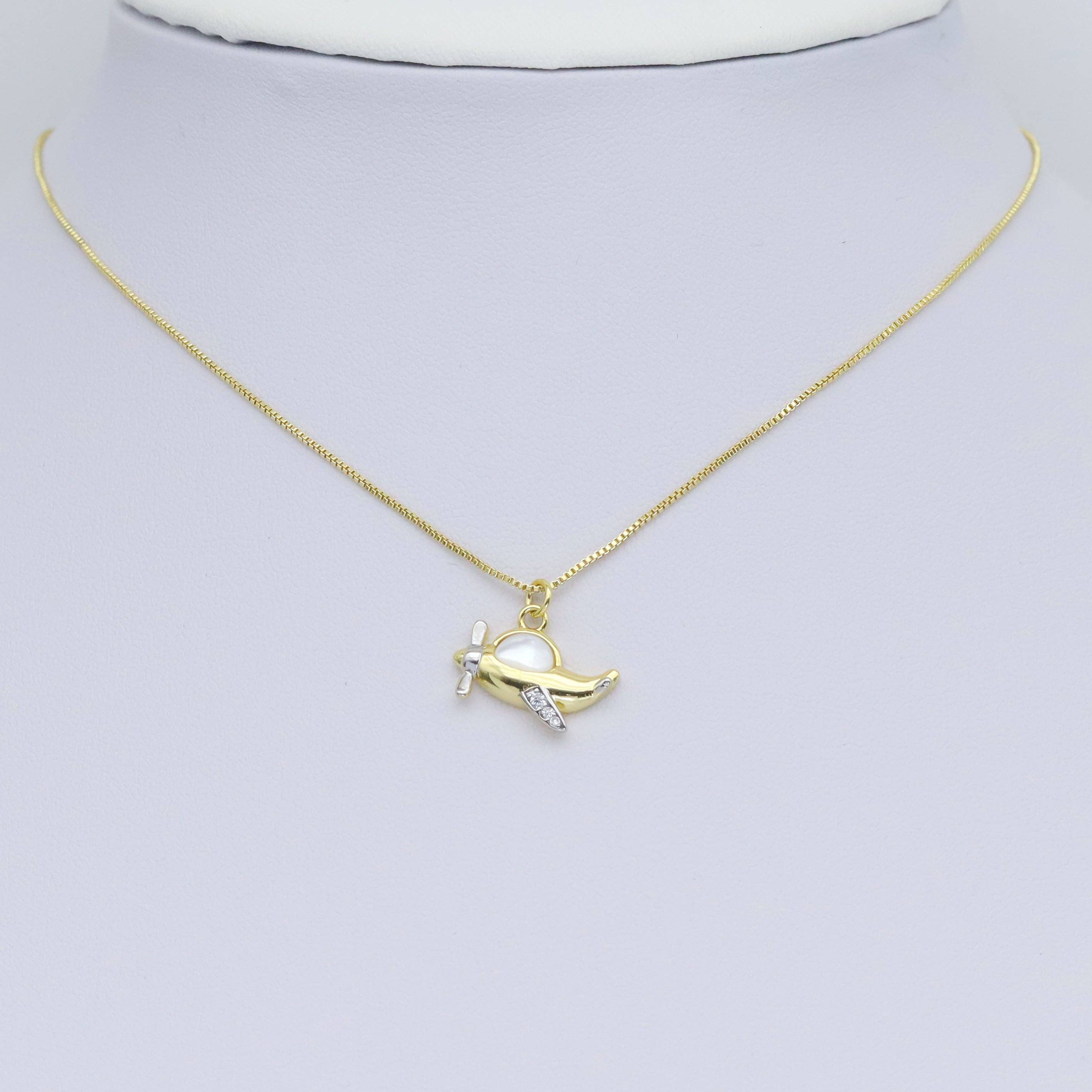 Cute Dual color Abalone Mother of Pearl Helicopter Aircraft Charm Pendant, Sku#Y977