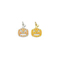 Orange CZ Pumpkin Halloween Charm, Sku#A208