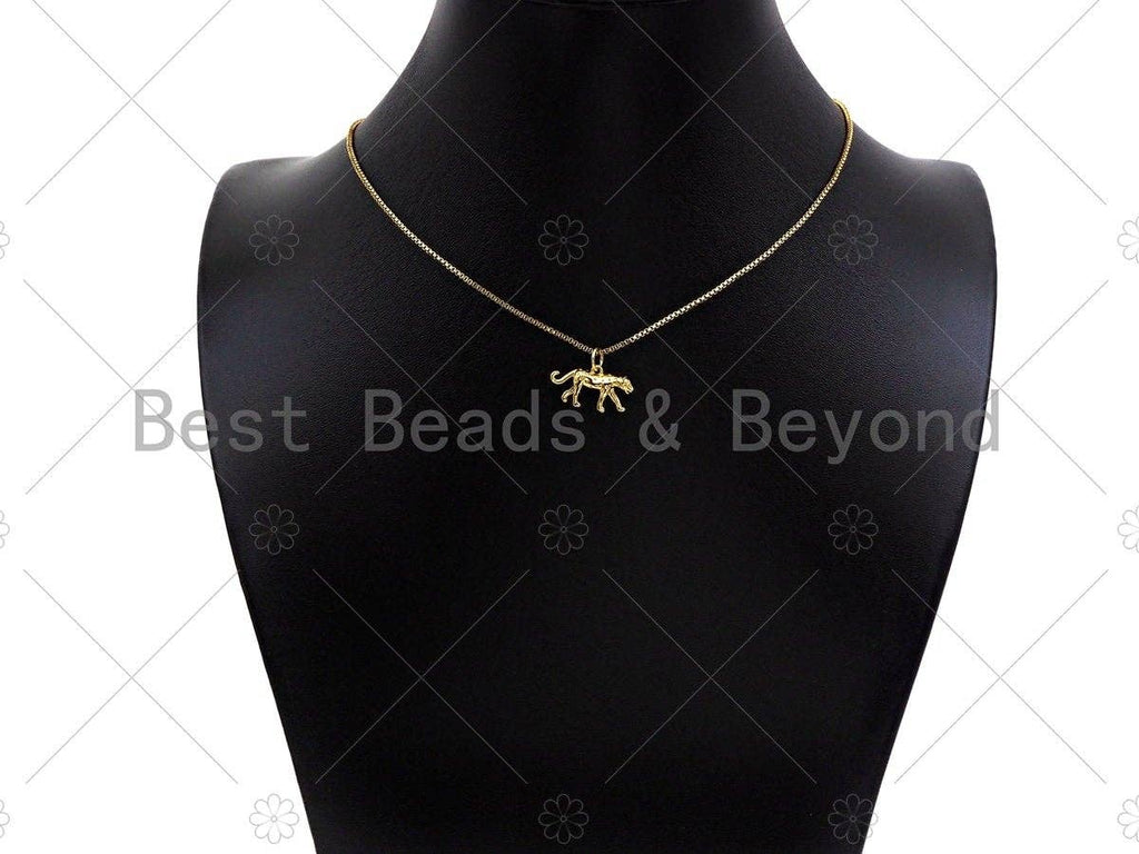 3D CZ Pave Leopard Pendant/Charm, Bracelet Necklace Jaguar Panther Pendant Charm, Silver/Gold/Rose Gold Tone,18x10mm,Sku#Y372