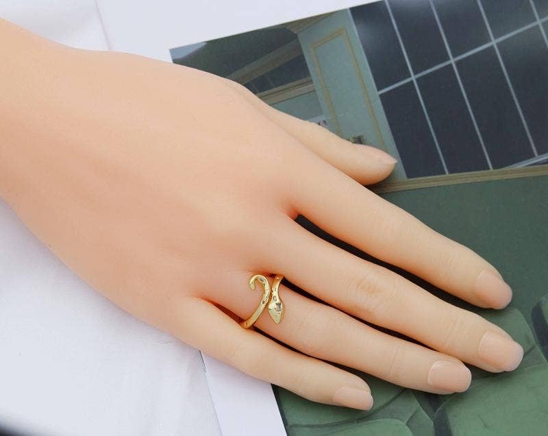 CZ Cobra Snake Wrap Ring, Sku#X343