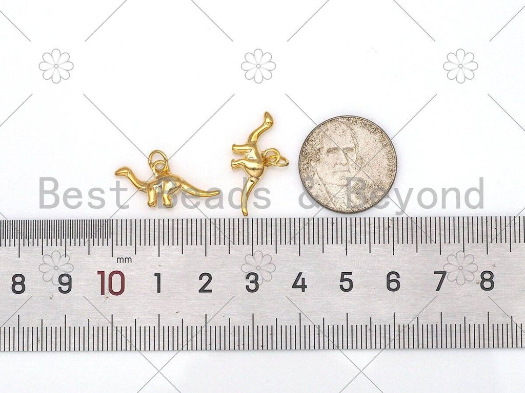 3D Dinosaur Shape Pendant, 18K Gold Filled Dinosaur Charm, Necklace Bracelet Charm Pendant,23x10mm,Sku#ZX38