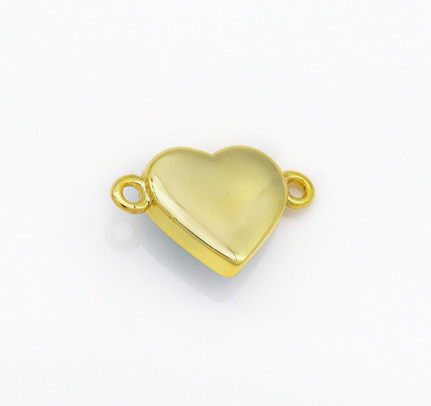 Gold Gemstone Heart Connector, Sku#LY16