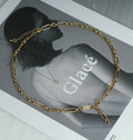Custom Thick Mixed Paperclip Drop Chain Necklace, sku#EF165