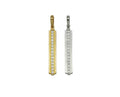 Gold Silver CZ Long Bar Pendant, Sku#Y632