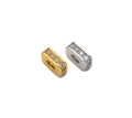 CZ Gold Silver Rectangle Spacer Large Hole Beads, Sku#Z1468