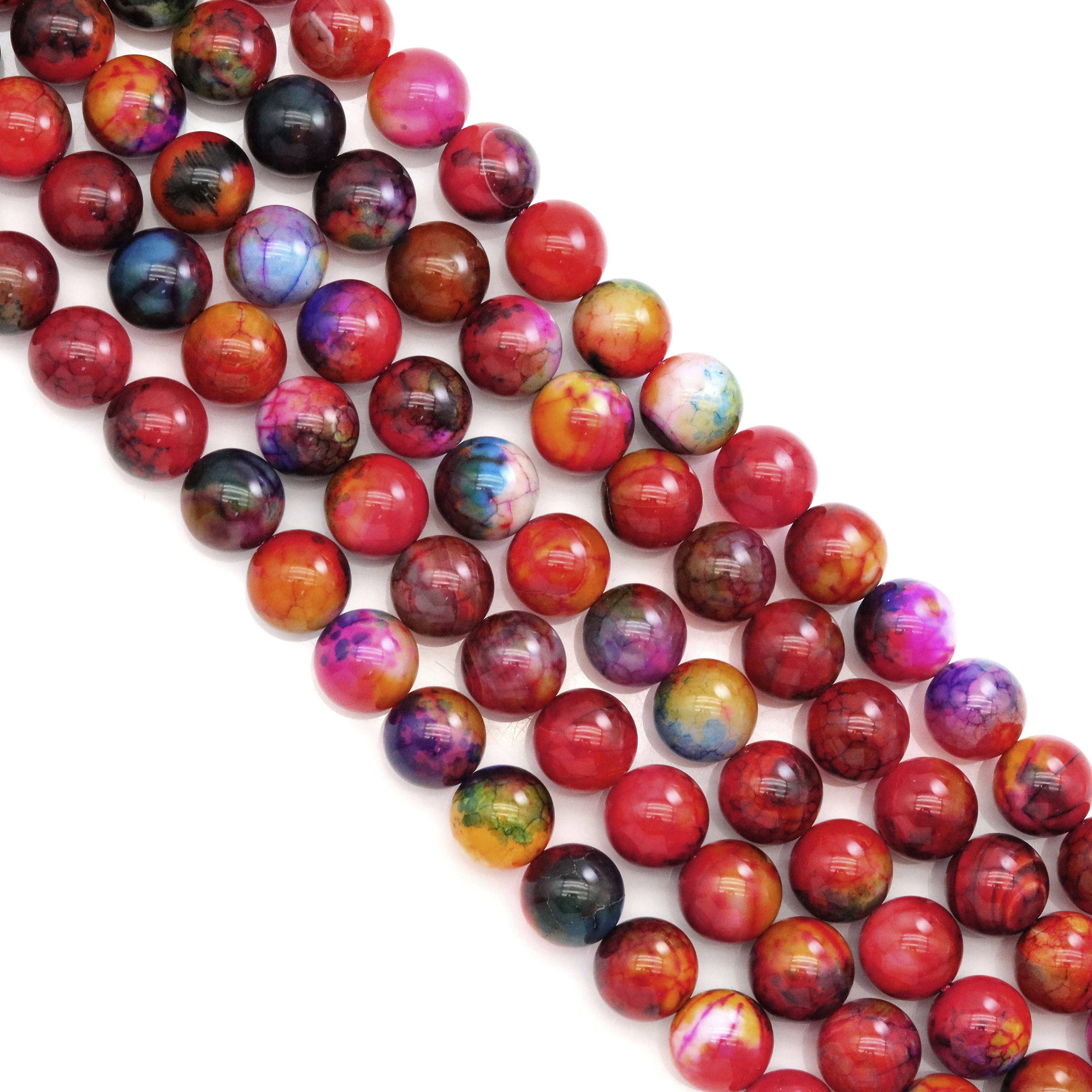 12mm/14mm Orange Blue Agate Round Smooth Beads, Sku#U1805