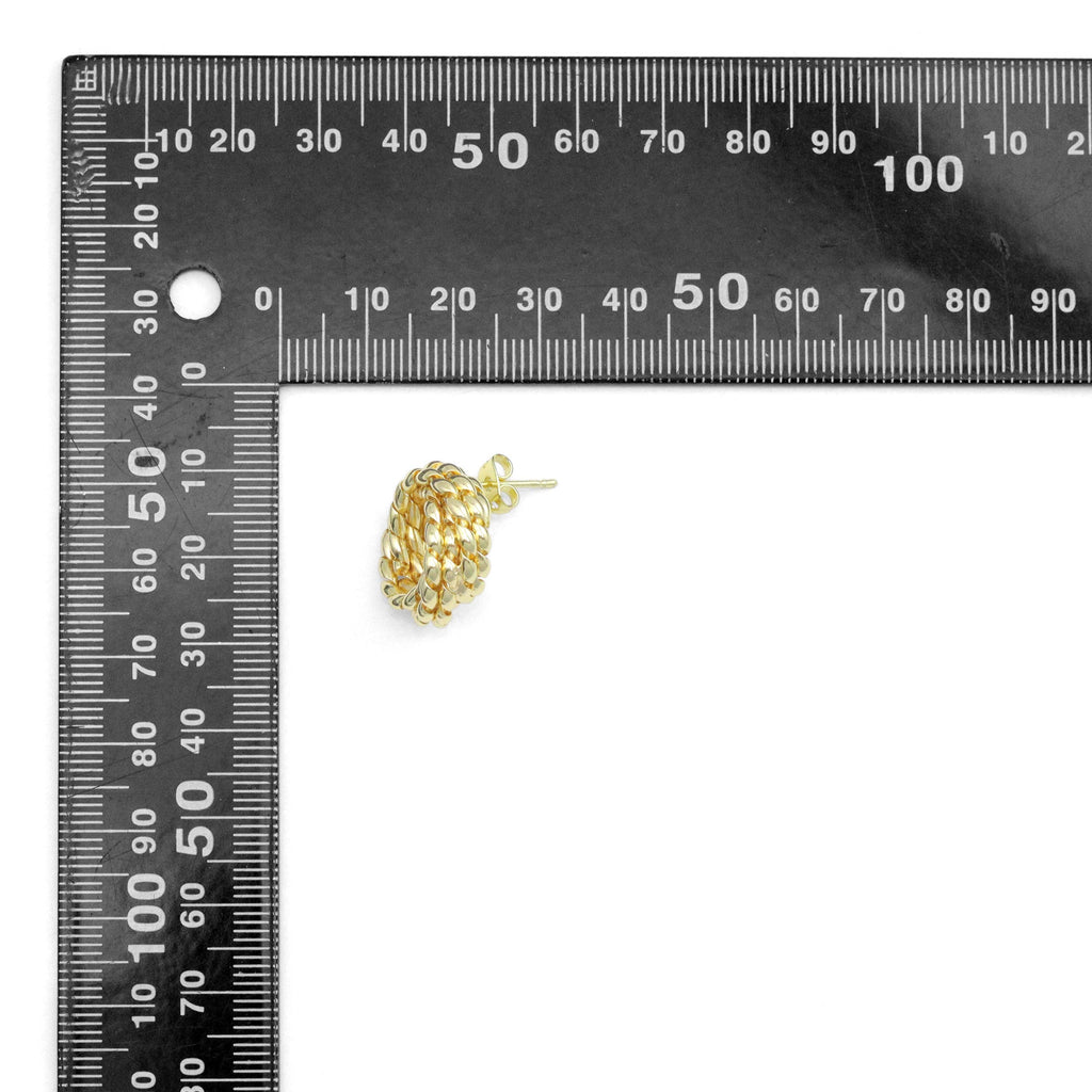 Twistes wheat flower circle Stud Earrings, Sku#ZX225