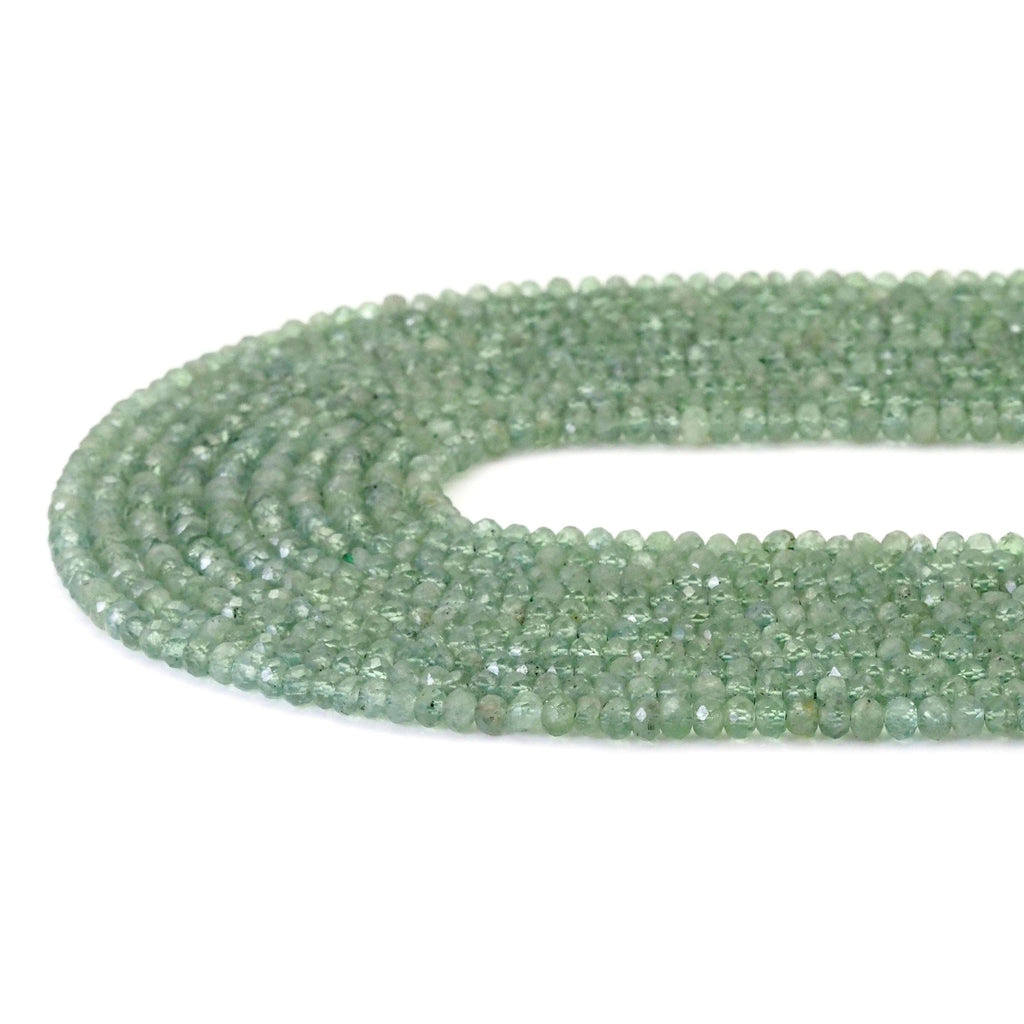 Genuine Green Kyanite Faceted Rondelle Beads, Sku#U1689