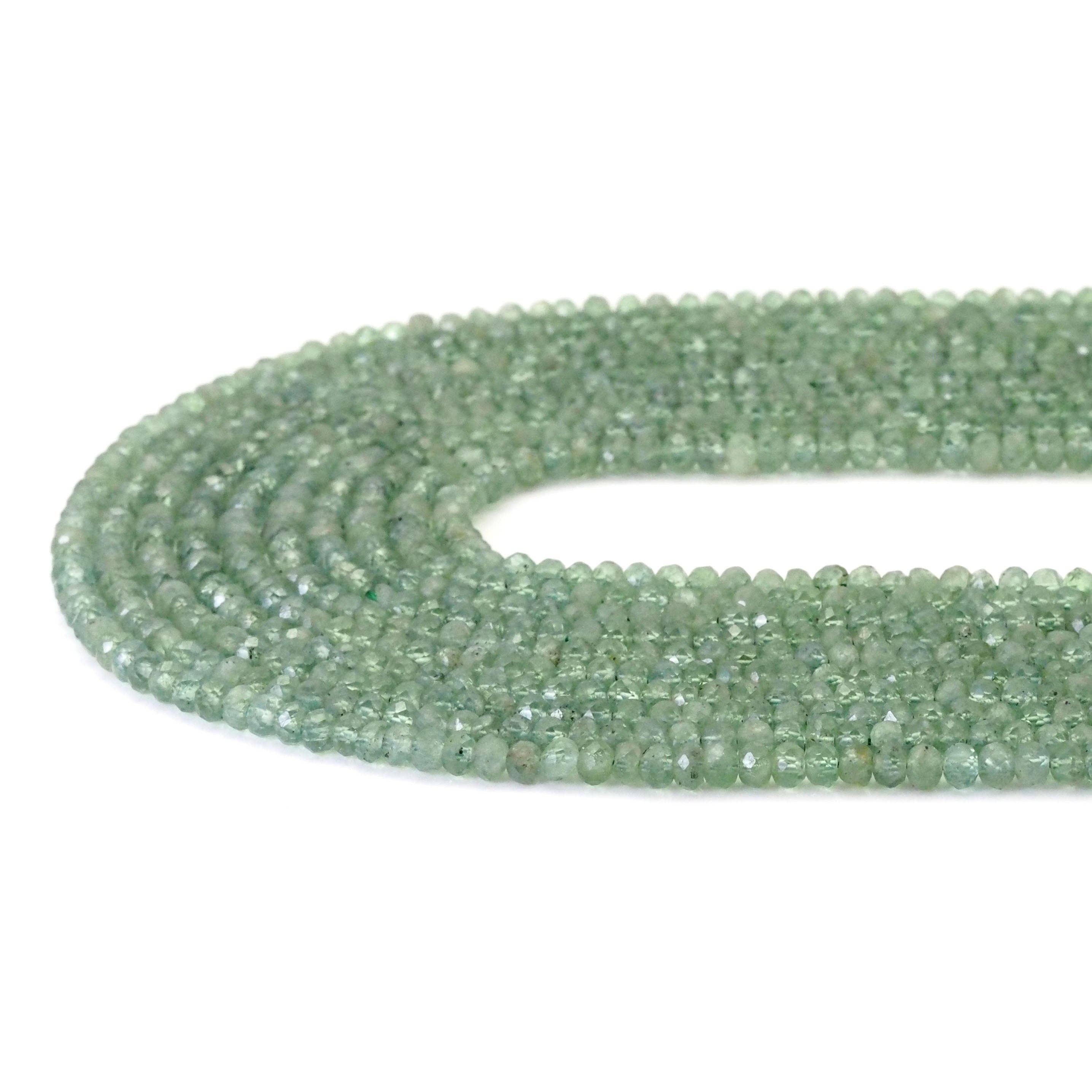 Genuine Green Kyanite Faceted Rondelle Beads, Sku#U1689
