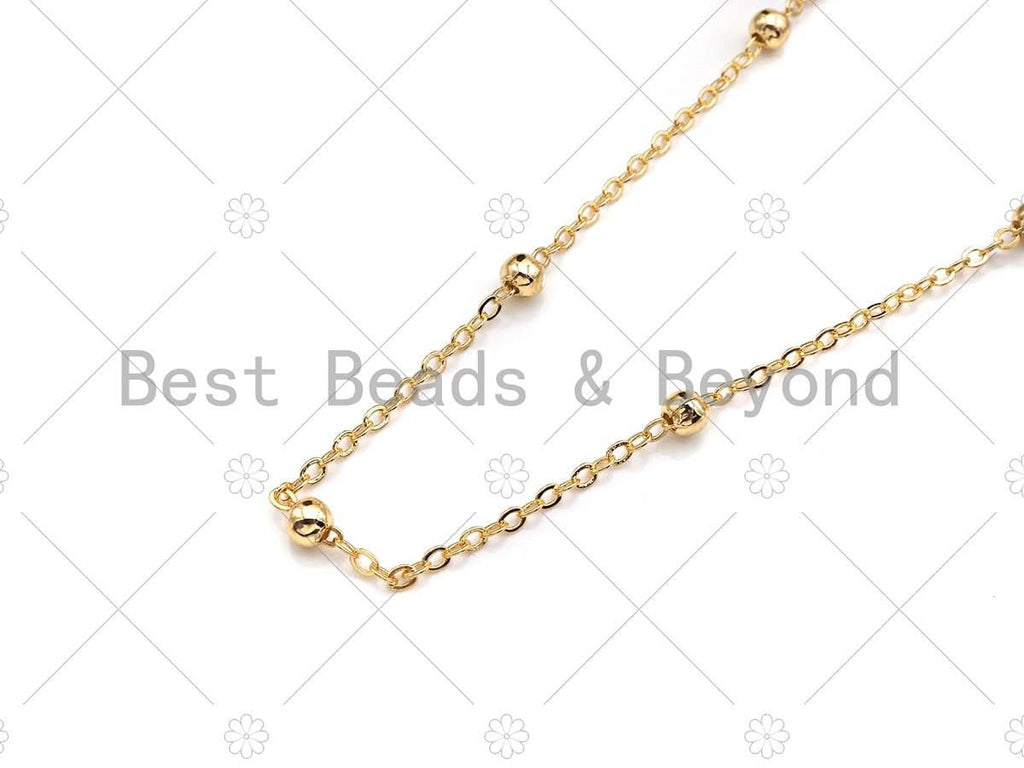 Gold Silver 2x4mm High Quality Satellite Ball Chain, sku#M358